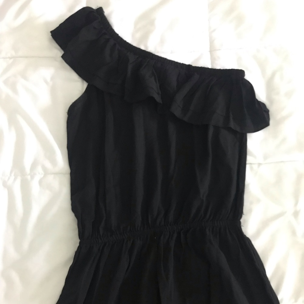 One Shoulder Black Romper